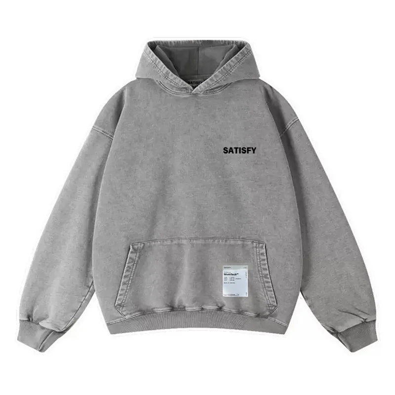 Unisex Hoodie Vintage Style Long Sleeve Cotton Sweatshirt