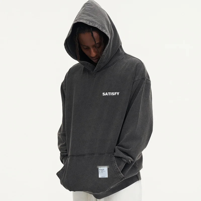Unisex Hoodie Vintage Style Long Sleeve Cotton Sweatshirt