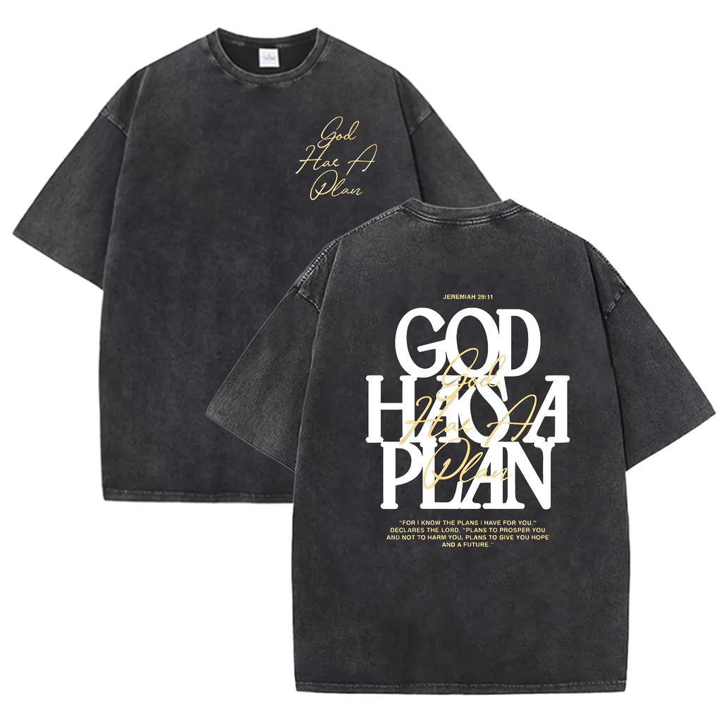 Vintage T Shirt God Has A Plan Oversized Men's